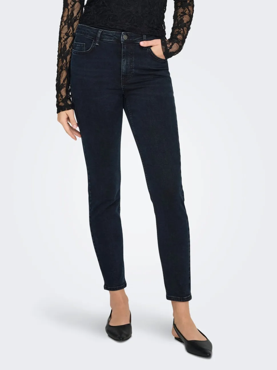 JDYFINA Middels høy midje Skinny Fit Ankellengde Jeans