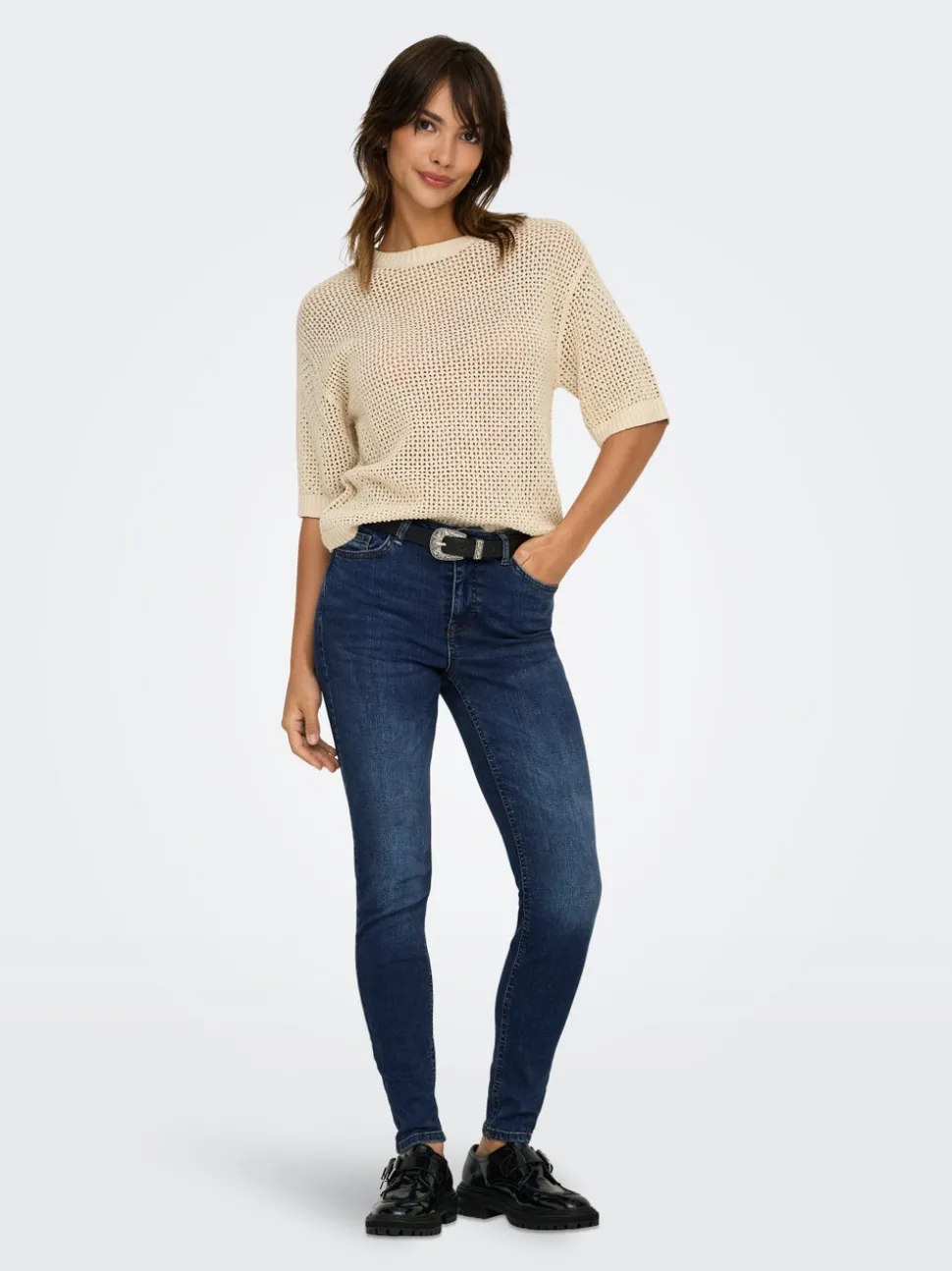 JDYFINA Middels høy midje Skinny Fit Ankellengde Jeans