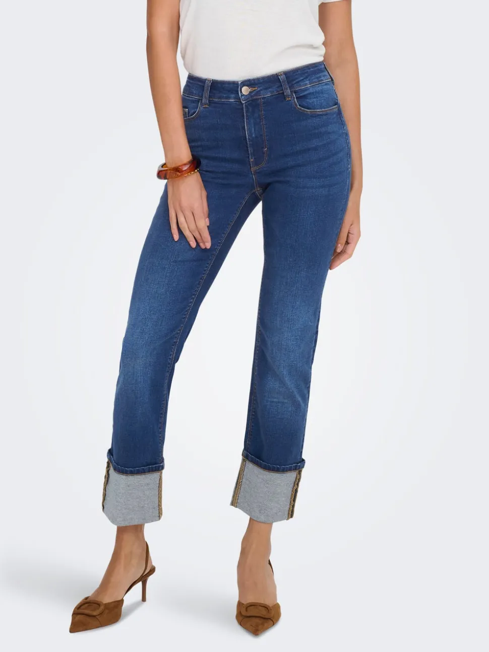 JDYFINA Middels høy midje Straight Fit Jeans
