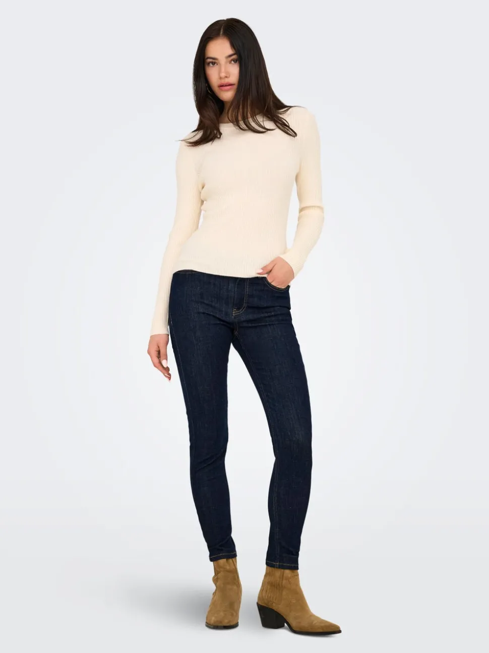 JDYFINA Middels høy midje Skinny Fit Ankellengde Jeans