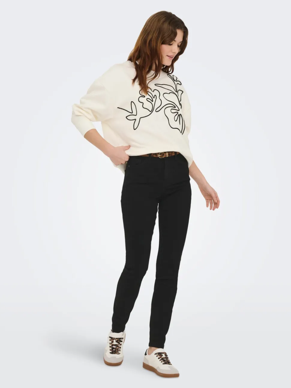 JDYFINA Middels høyt snitt Skinny Fit Jeans