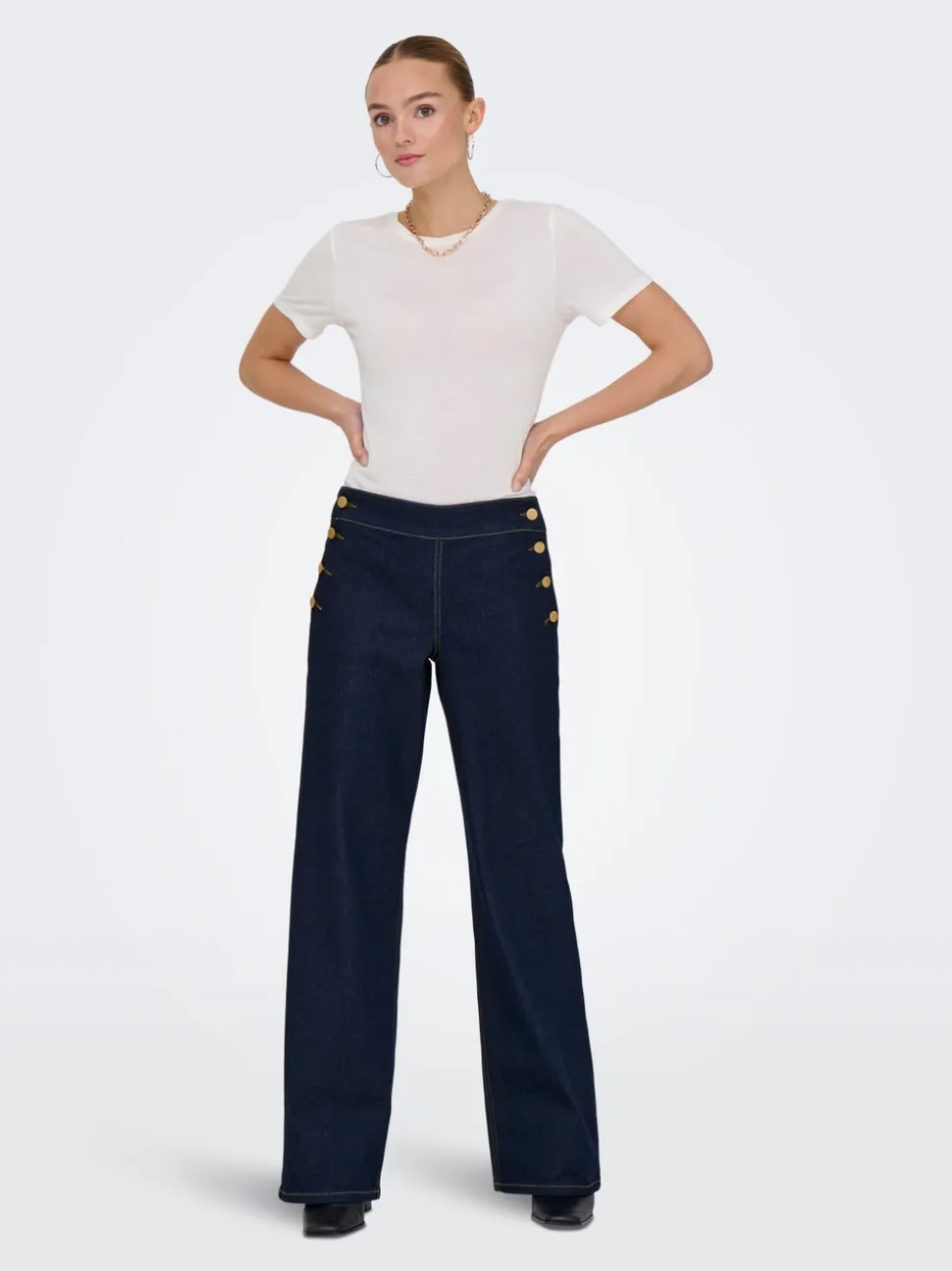 JDYLIZZIE Middels høy midje Wide Leg Fit Jeans