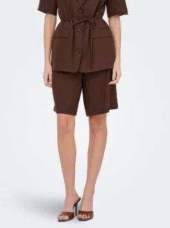 JDYNAOMI Middels høy midje Loose fit Lin Bermudashorts