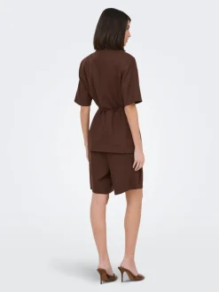 JDYNAOMI Middels høy midje Loose fit Lin Bermudashorts