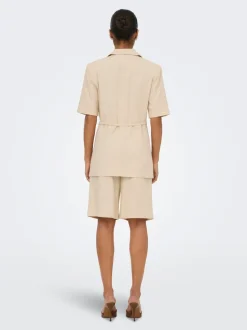 JDYNAOMI Middels høy midje Loose fit Lin Bermudashorts