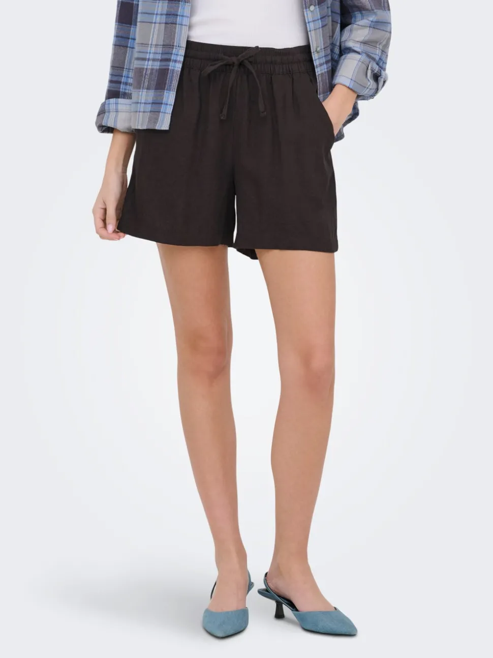 JDYSAY Høy midje Regular Fit Lin Shorts