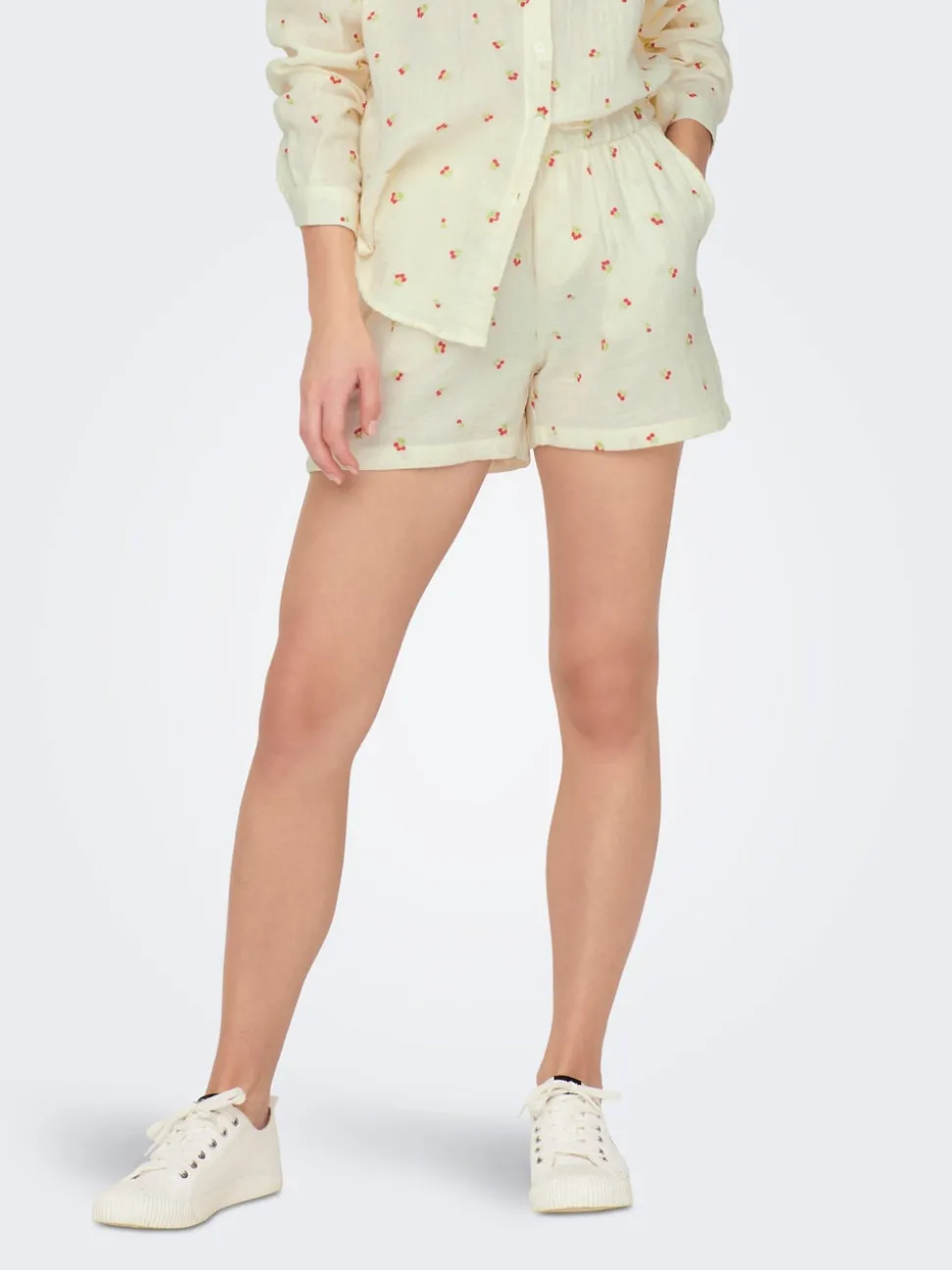 JDYTHEIS Middels høy midje Regular Fit Paperbag-shorts