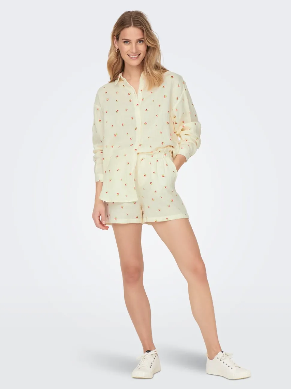 JDYTHEIS Middels høy midje Regular Fit Paperbag-shorts