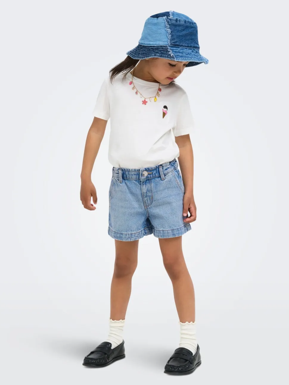 KMGCOMET Middels høy midje Wide Leg Fit Denimshorts