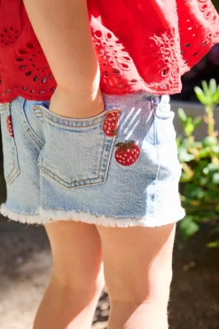 KMGROBYN Middels høy midje Straight Fit Denimshorts