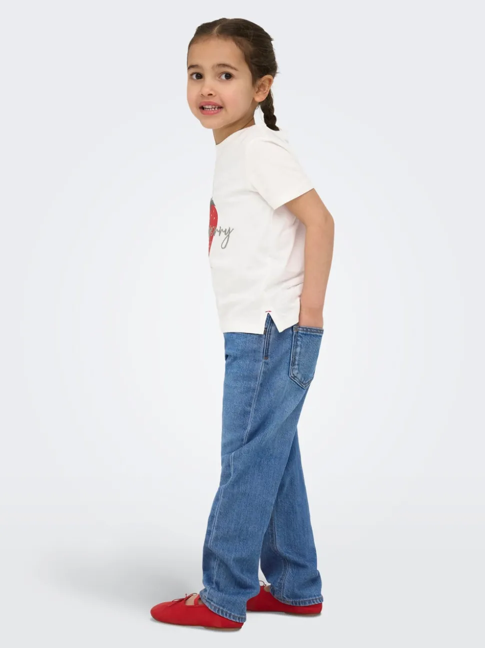 KMGVALENTINE Middels høy midje Straight Fit Jeans
