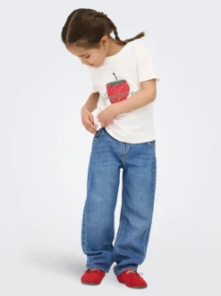 KMGVALENTINE Middels høy midje Straight Fit Jeans