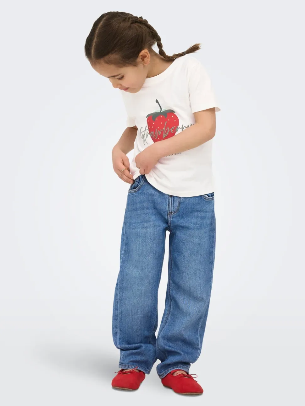 KMGVALENTINE Middels høy midje Straight Fit Jeans