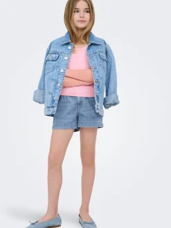 KOGCOMET Middels høy midje Wide Leg Fit Denimshorts