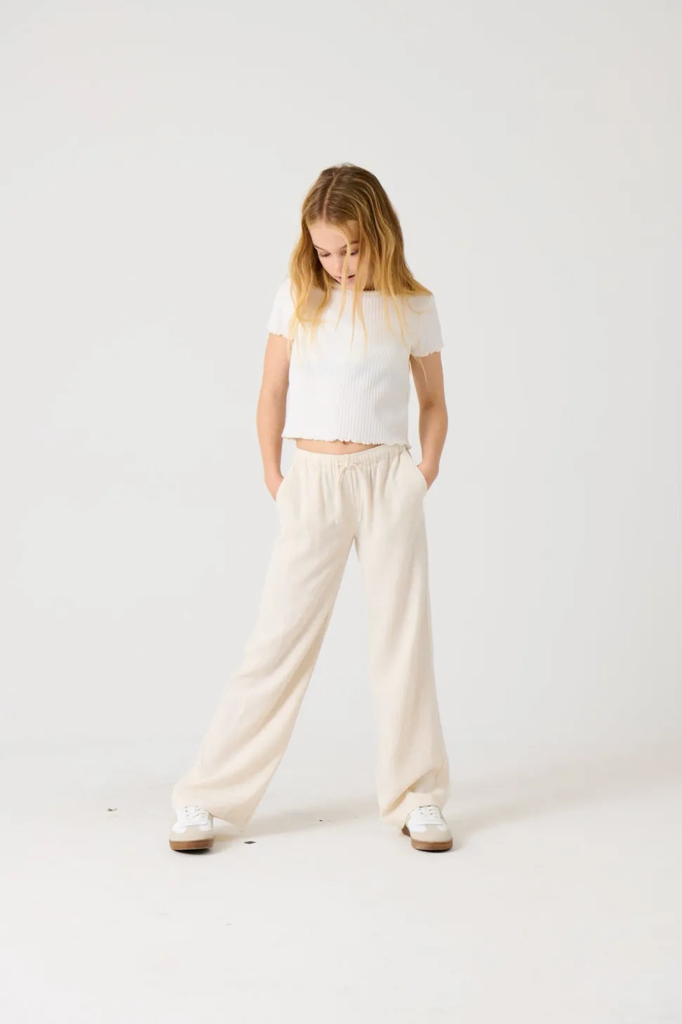 KOGSIESTA Straight Fit Lin Bukser