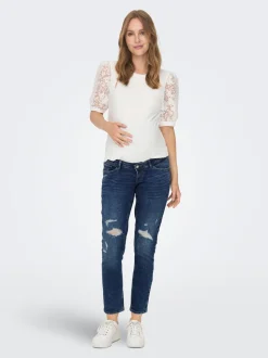 OLMENEDA Høy midje Straight Fit Ankellengde Jeans