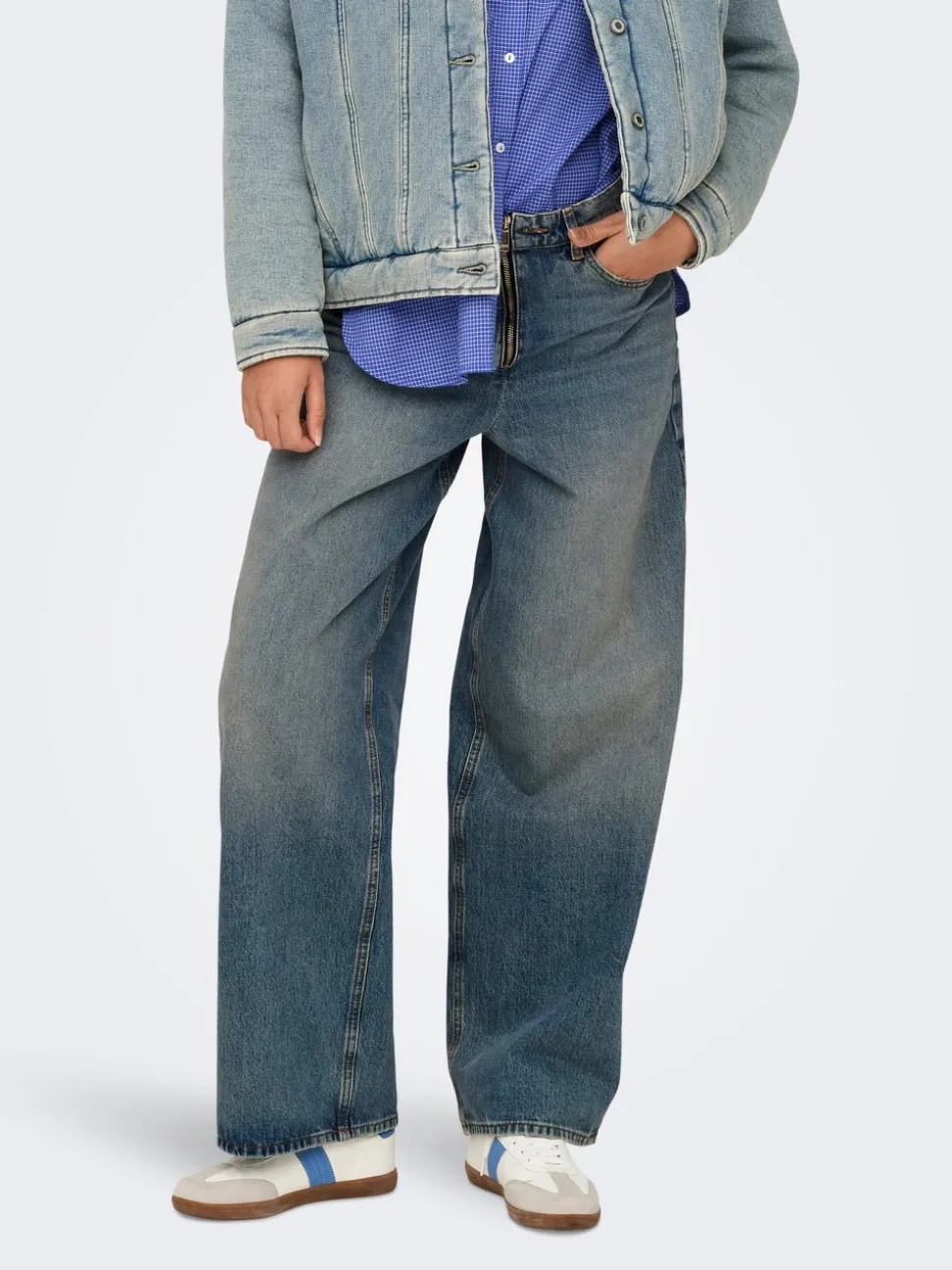 ONLBAXTER Middels høy midje Wide Leg Fit Jeans