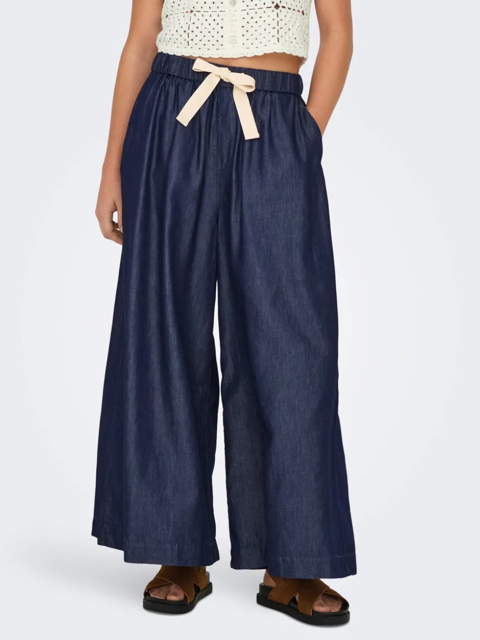 ONLBEA Høy midje Wide Leg Fit Ankellengde Jeans