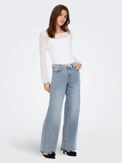 ONLBLISS Middels høy midje Wide Leg Fit Jeans