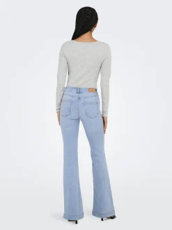 ONLBLUSH Middels høy midje Retro Flared Fit Jeans