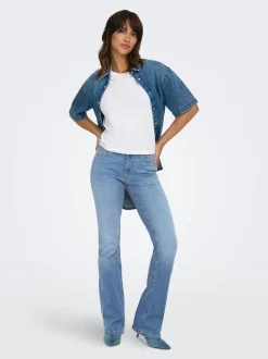 ONLBLUSH Middels høy midje Flared Fit Jeans