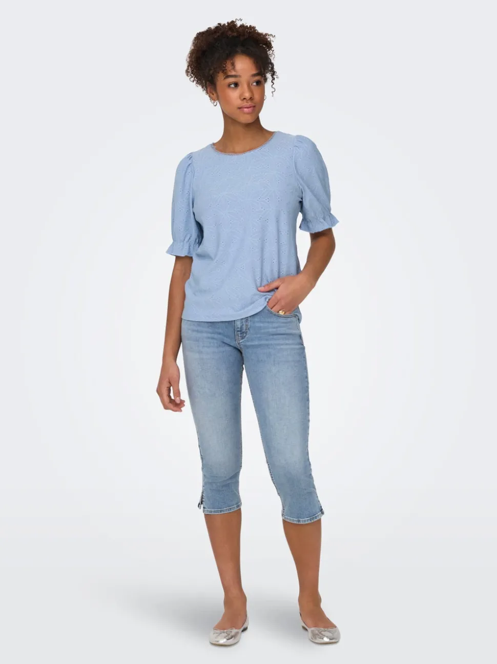 ONLBLUSH Middels høy midje Skinny Fit capri Denimshorts