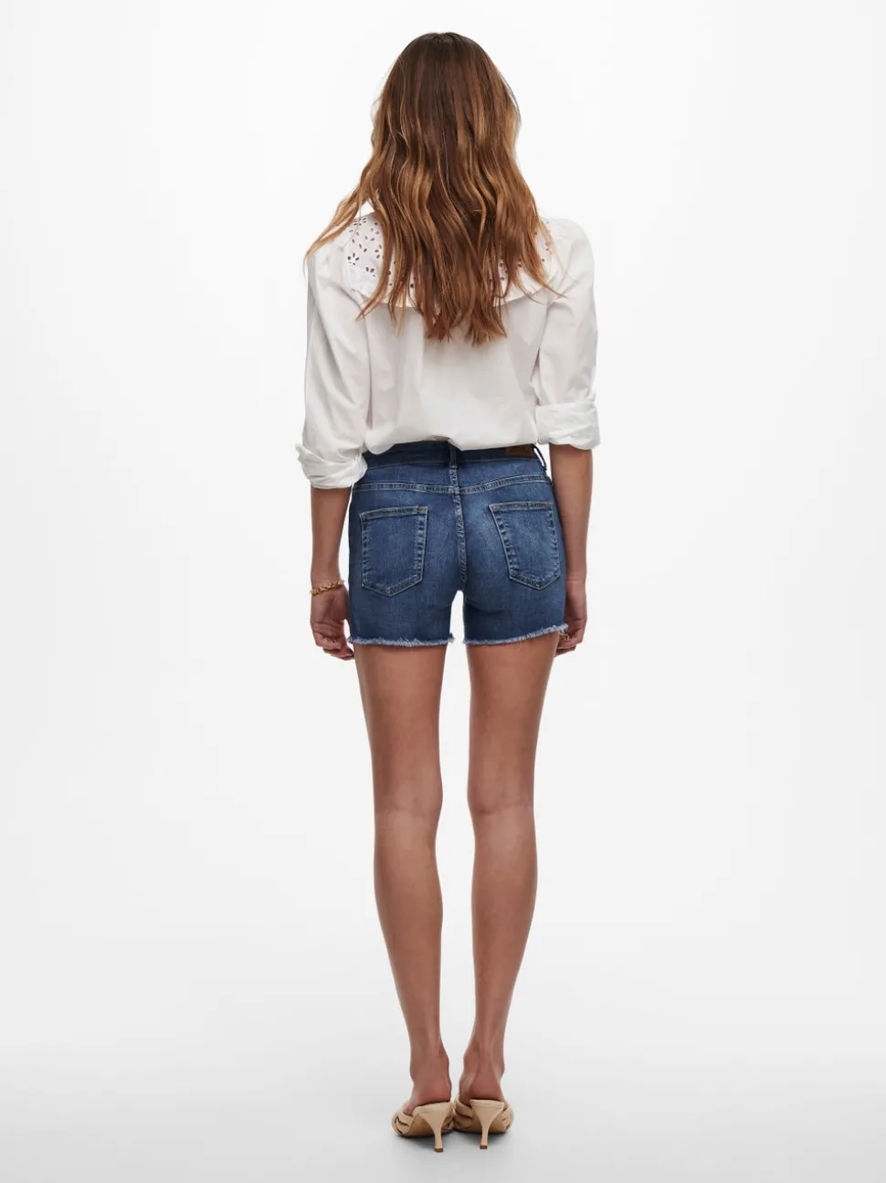 ONLBLUSH Middels høy midje Regular Fit Denimshorts