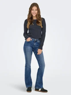 ONLBLUSH Middels høy midje Flared Fit Jeans