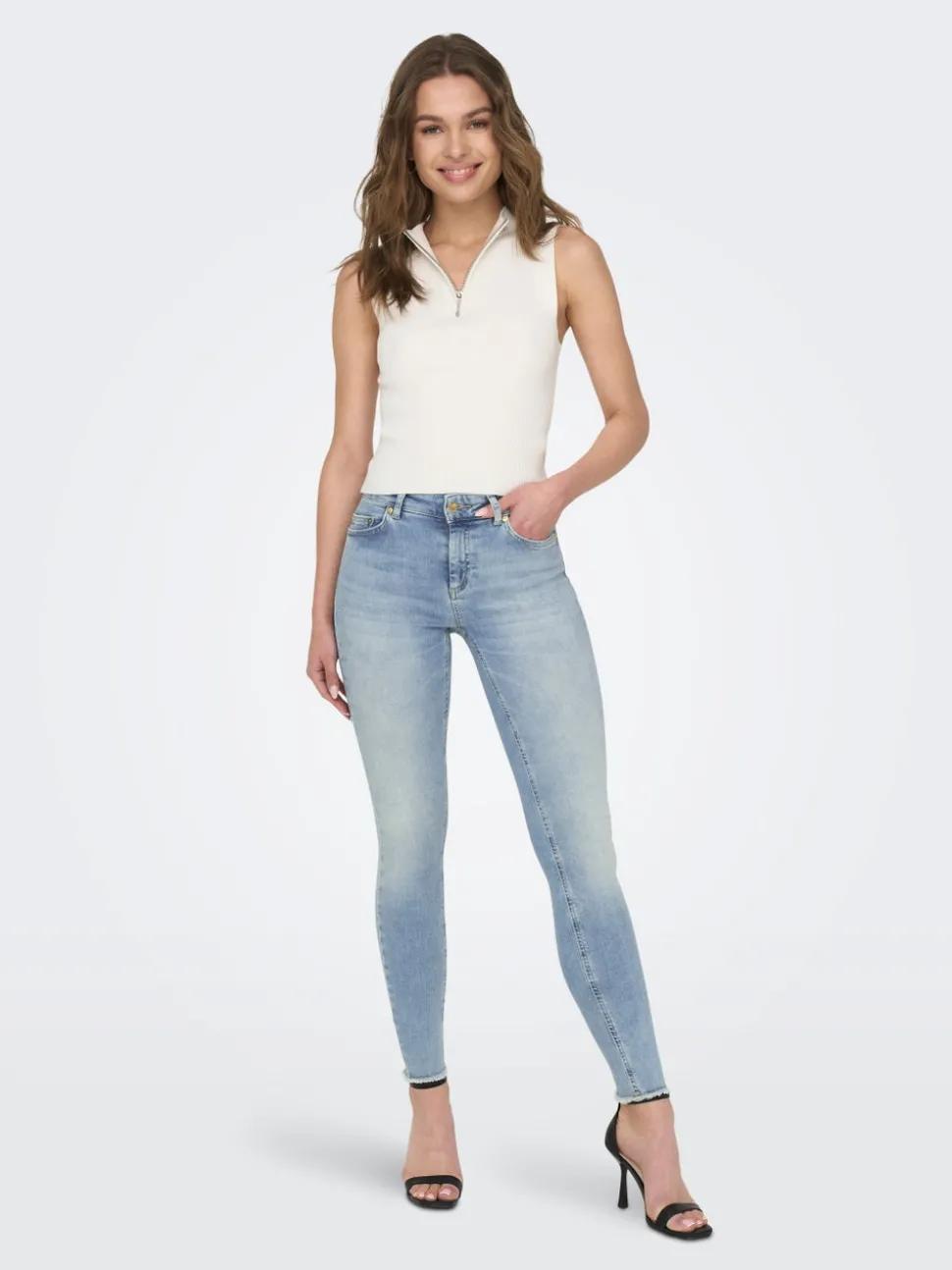 ONLBLUSH Middels høy midje Skinny Fit Ankellengde Jeans
