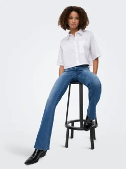 ONLBLUSH Middels høy midje Flared Fit Jeans