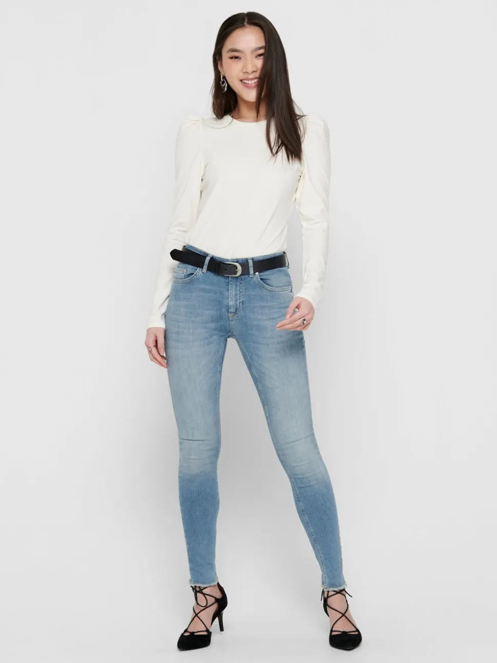 ONLBLUSH Middels høyt snitt Skinny Fit Ankellengde Jeans
