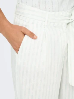 ONLCARO Cropped Fit Lin Bukser med vide ben