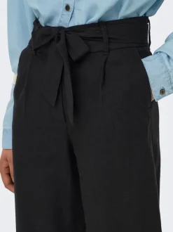 ONLCARO Cropped Fit Lin Bukser med vide ben
