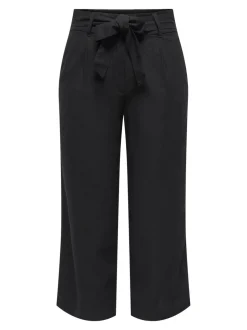 ONLCARO Cropped Fit Lin Bukser med vide ben