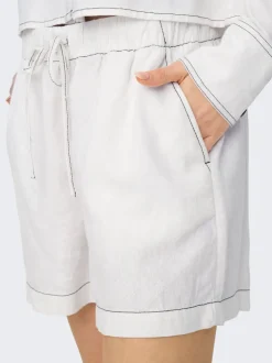 ONLCARO Middels høy midje Regular Fit Lin Shorts