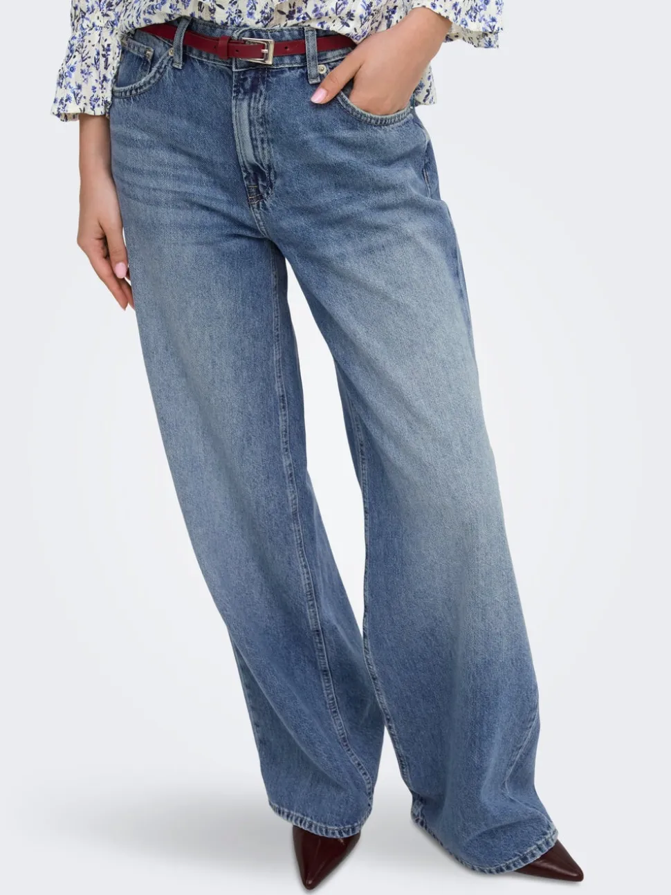 ONLCHARLOT Middels høy midje Wide Leg Fit Jeans