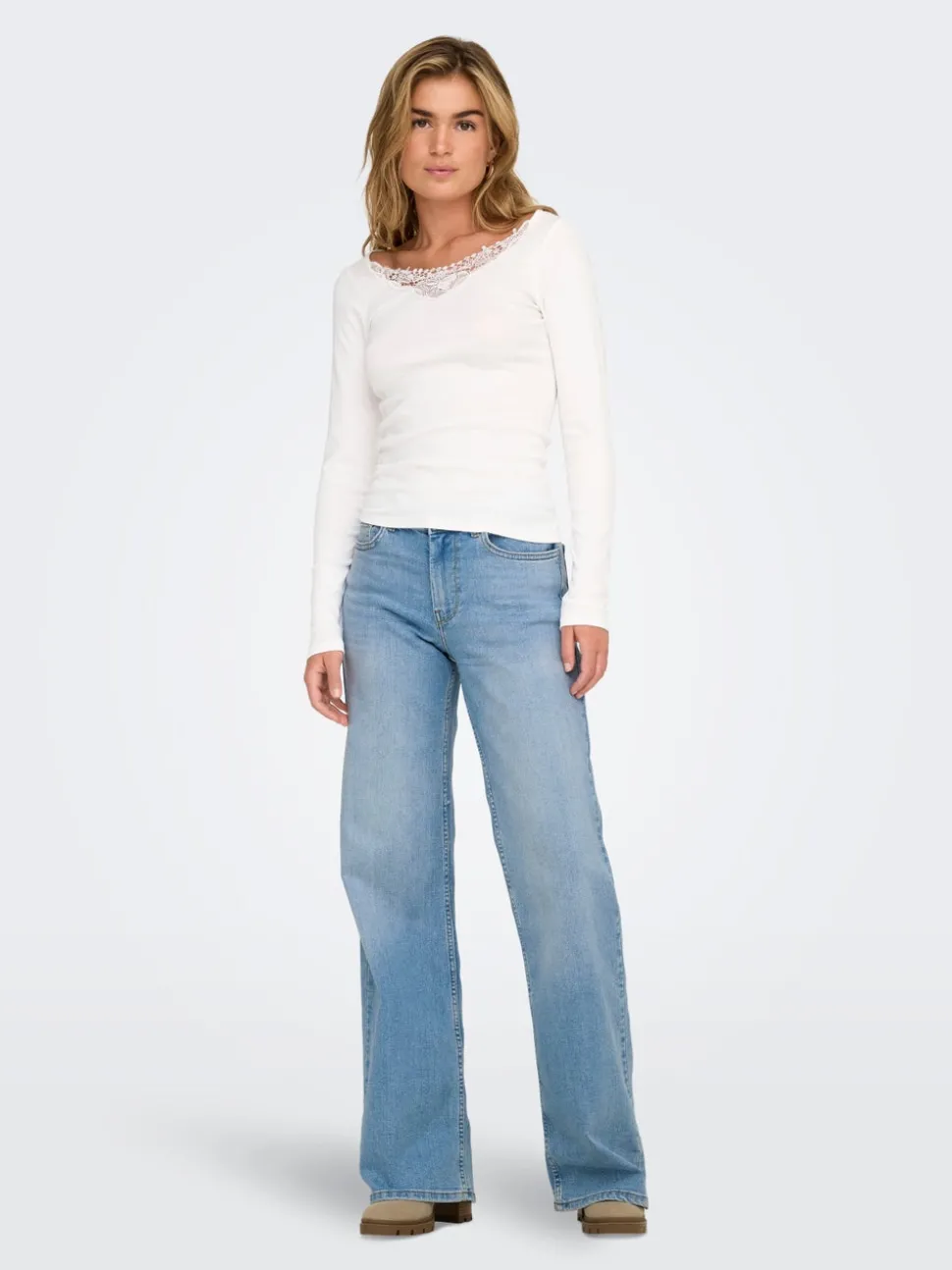 ONLCHRIS Middels høy midje Wide Leg Fit Jeans
