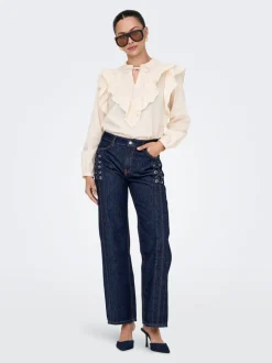 ONLCOBAIN Middels høy midje Wide Leg Fit Jeans