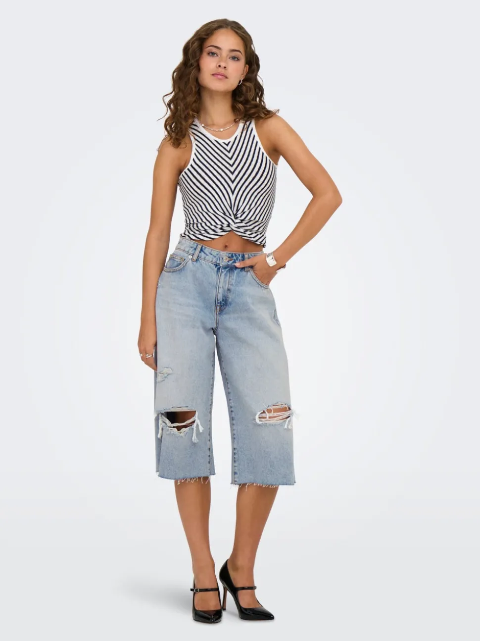 ONLCOBAIN Middels høy midje Loose fit Denimshorts