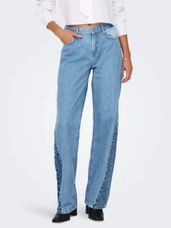 ONLCOBAIN Middels høy midje Wide Leg Fit Jeans