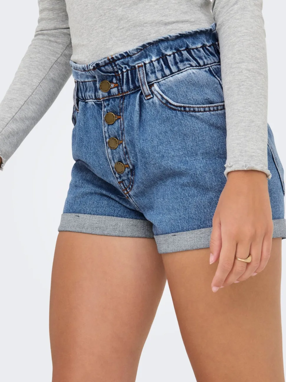 ONLCUBA Høy midje Relaxed Fit Denimshorts