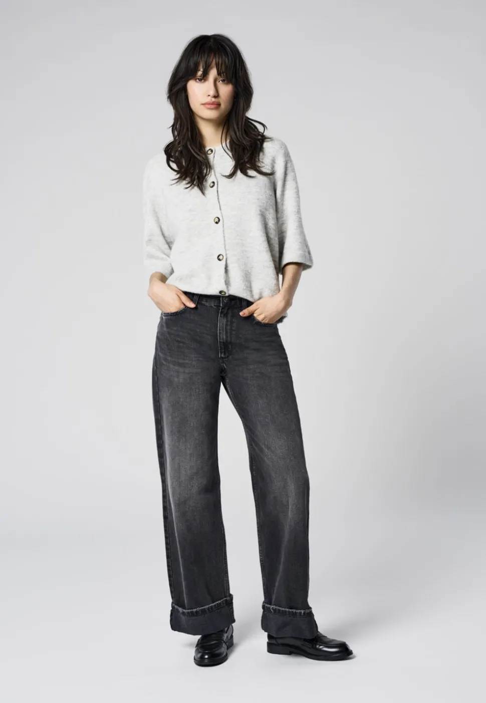 ONLELLA Middels høy midje Wide Leg Fit Jeans