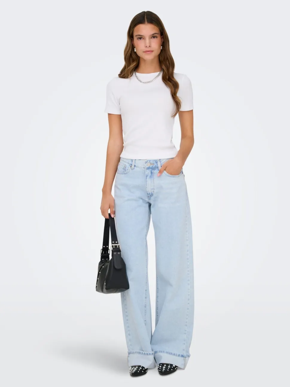 ONLELLA Middels høy midje Wide Leg Fit Jeans