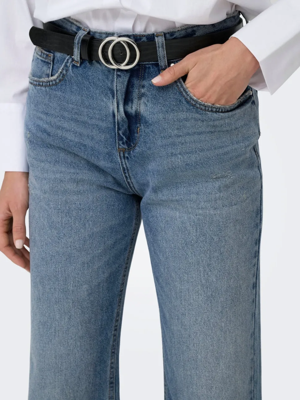 ONLELLA Middels høy midje Straight Fit Jeans