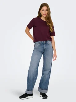 ONLELLA Middels høy midje Wide Leg Fit Jeans