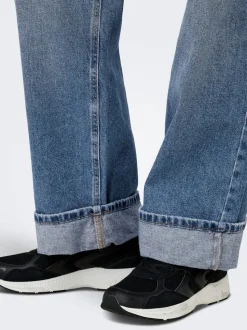 ONLELLA Middels høy midje Wide Leg Fit Jeans