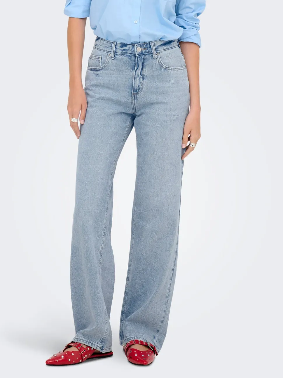 ONLELLA Middels høy midje Straight Fit Jeans