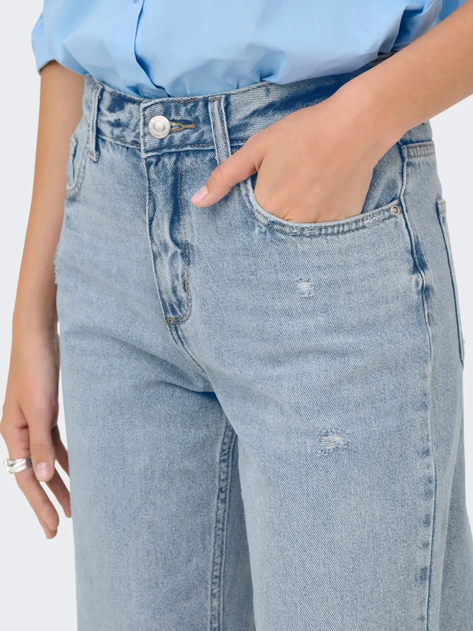 ONLELLA Middels høy midje Straight Fit Jeans