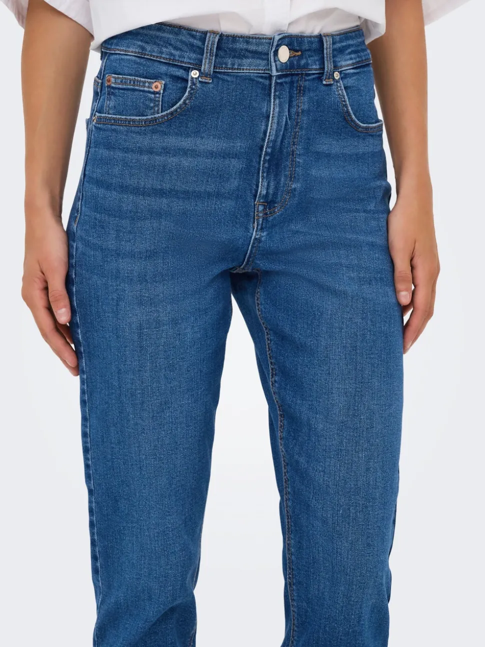 ONLEMEL Høy midje Straight Fit Ankellengde Jeans