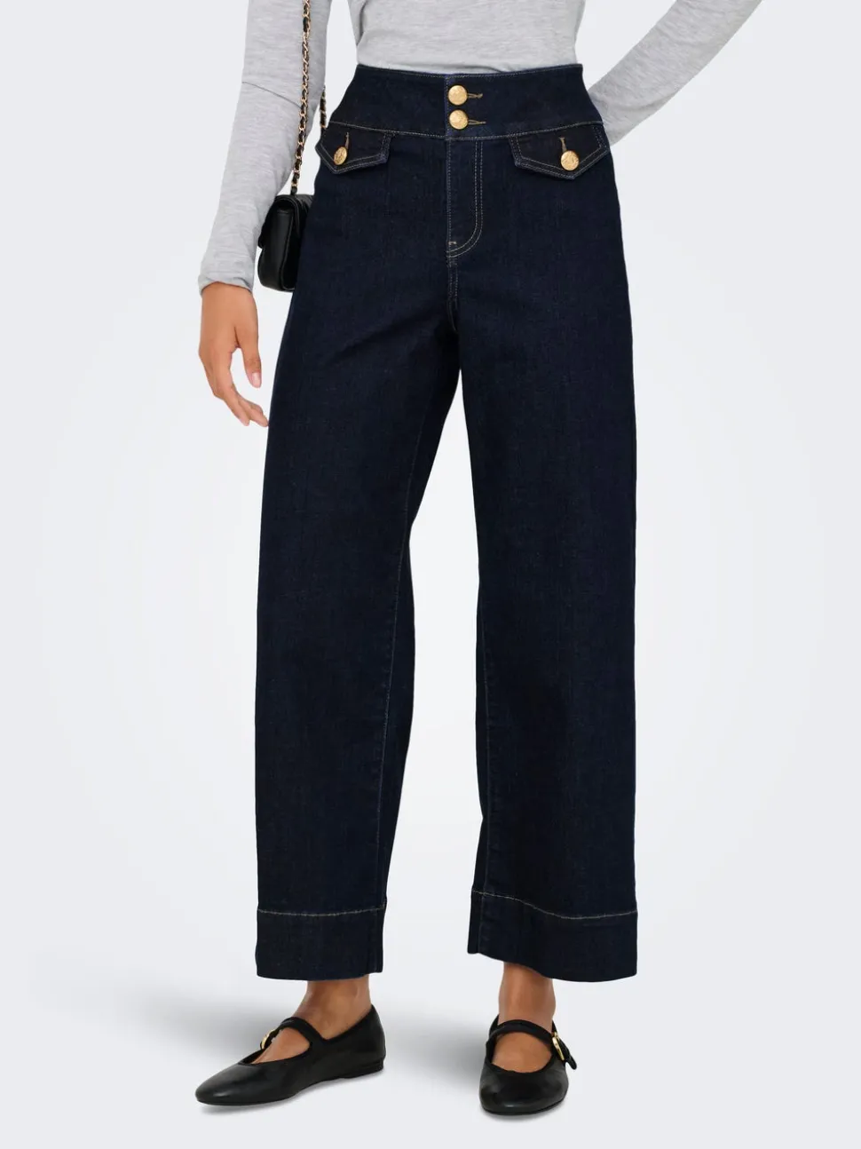 ONLEMILIA Høy midje Bred passform - beskåret Jeans
